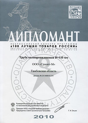 Сертификат завода Гранит -М №3 Сертификат завода Гранит -М №3